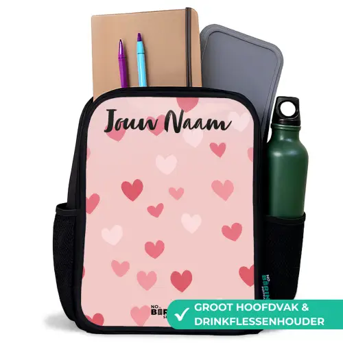 Hartjes - Patroon - Roze Rugzak - Zwart middel -inhoud_NL