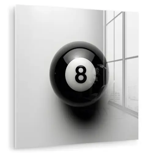 Biljartbal - Getal - Acht - Wit plexiglas 5mm klein -zzzproduct_nieuw