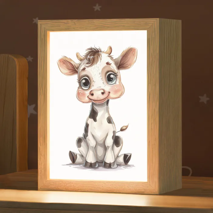 Koe - Baby dier - Boerderij dieren Light Box met kabel klein -zzz_3d_website