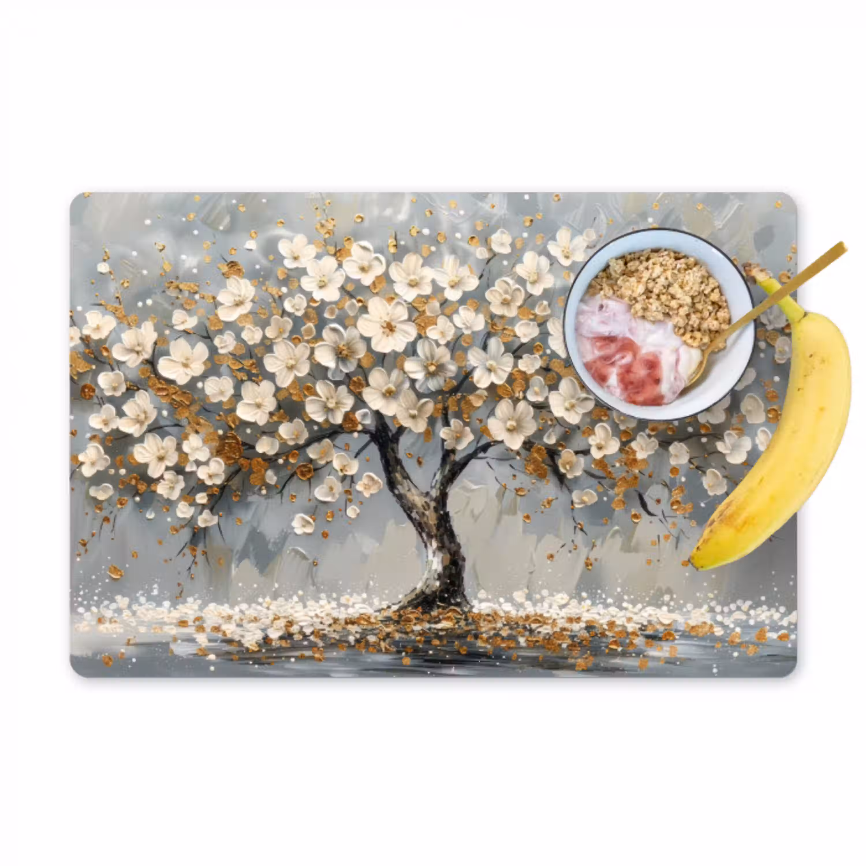 Boom - Goud - Bloemen - Abstract - Kunst Placemat vinyl groot -zzzproduct_Kitchenyeah-website