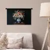 Hout - Vaas - Kleuren - Bloemen Wandkleed katoen klein -sfeer4