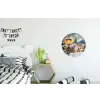 Kerstdorp - Huizen - Sneeuw - Kerst Wandcirkel aluminium klein -kinderkamer