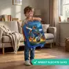T-Rex als voetballer in vol stadion Kinderkoffer - Blauw klein -sfeer2_NL