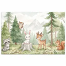 Bos - Dieren - Groen poster papier klein -3d