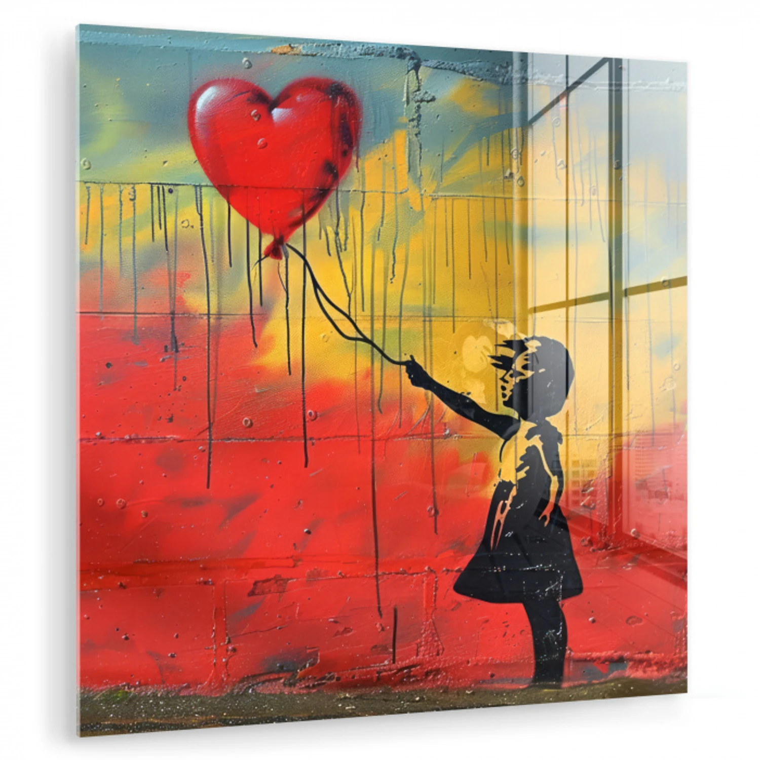 Banksy - Kunst - Graffiti - Meisje - Street art plexiglas 5mm klein -zzzproduct_nieuw