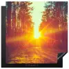Zonsondergang - Bomen - Bos - Natuur Inductie beschermer vinyl 3mm middel -3d