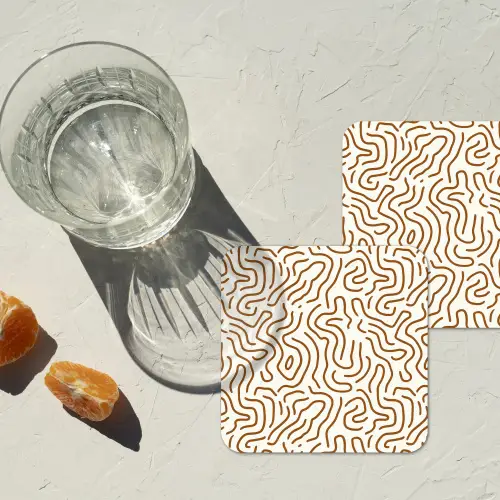 Minimalistisch - Patroon - Terracotta onderzetter kurk middel 366 -sfeer4
