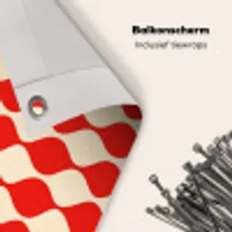 Golvend patroon - Retro - Rood - Beige Balkonbeschermer Duitsland klein 596 -closeup_NL