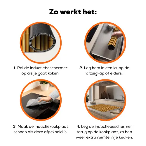 Natuurlijk - Bamboe - Levendig Inductie beschermer vinyl 3mm klein 276 -zzzzzzz-td-werking
