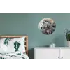 Zebra - Wilde dieren - Vlinder - Bloemen Wandcirkel aluminium klein -slaapkamer
