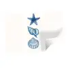 Zeester - Schelpen - Blauw Muursticker klein -3d