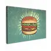 Hamburger - Illustratie - Sla - Kaas Tuinposter op houten frame 2 cm dik klein -3d