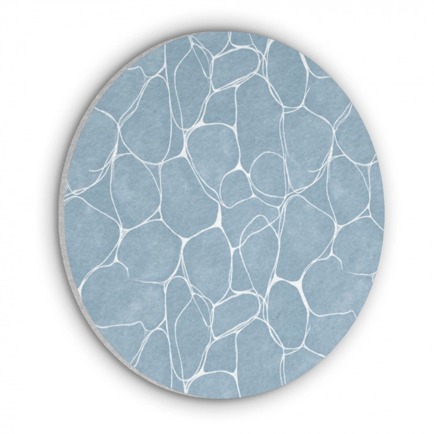 Organisch - Patroon - Blauw Akoestische PET Vilt - Rond klein 838 -3d