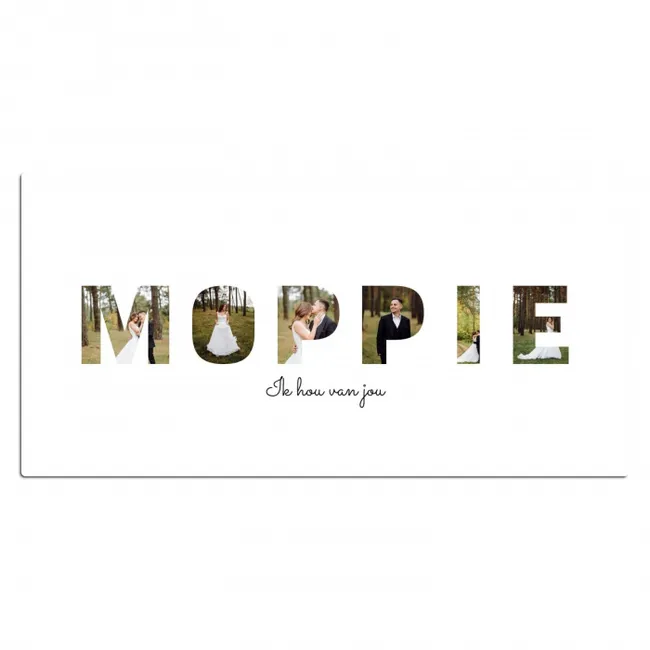 Gepersonaliseerde bureau onderlegger - Moppie - Lettercollage