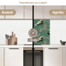 Kersenbloesem - Kraamvogels - Groen keuken achterwand 2 middel 865 -voor-na2_FR
