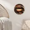 Goud - Lippen - Kunst Wandcirkel kunststof plaat 5mm dik klein -sfeer5