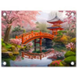 Lentebloei in Japanse Tuin tuinposter los doek klein -3d