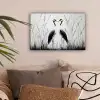 Kraanvogels - Gras - Hartvorm - Zwart canvas 2cm klein -sfeer1