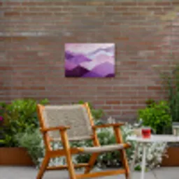 Abstract - Heuvels - Landschap - Paars Tuinposter op houten frame 2 cm dik klein -sfeer3