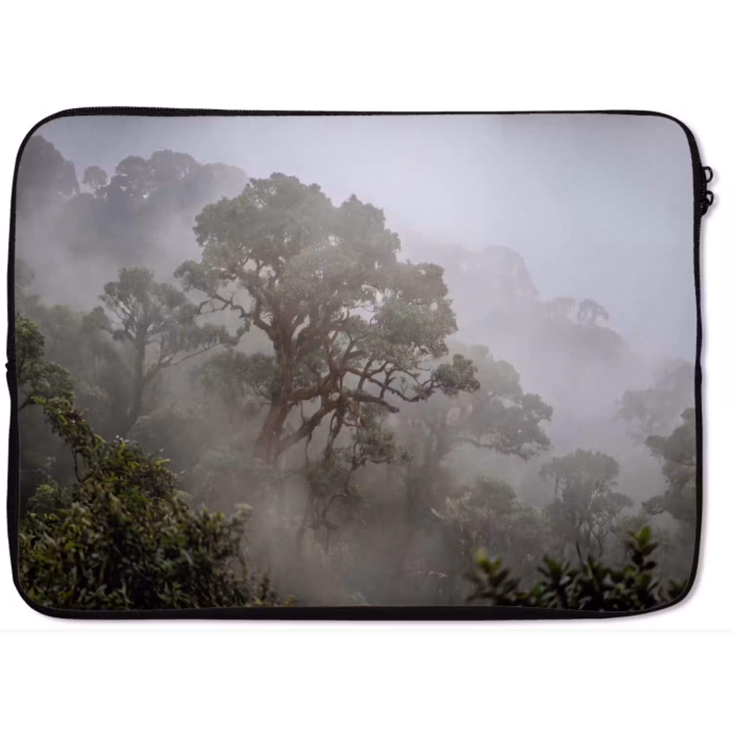 Boom - Mistig - Bos - Groen - Natuur laptophoes neopreen klein -zkaufland3dotto