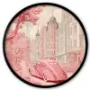 City - Car - Pink Fotolijst rond zonder passe partout klein -3d