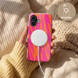 Zebraprint - Roze - Oranje - Dierenprint Toughcase MagSafe Apple iPhone 17 klein -USP_MagsafeV