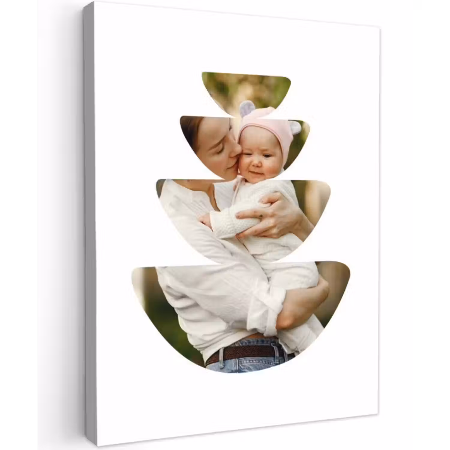 Gepersonaliseerd canvas schilderij - Foto in abstracte ronde vormen