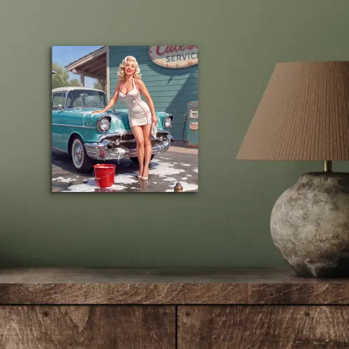Auto - Vrouw - Groen aluminium wit klein -sfeer2