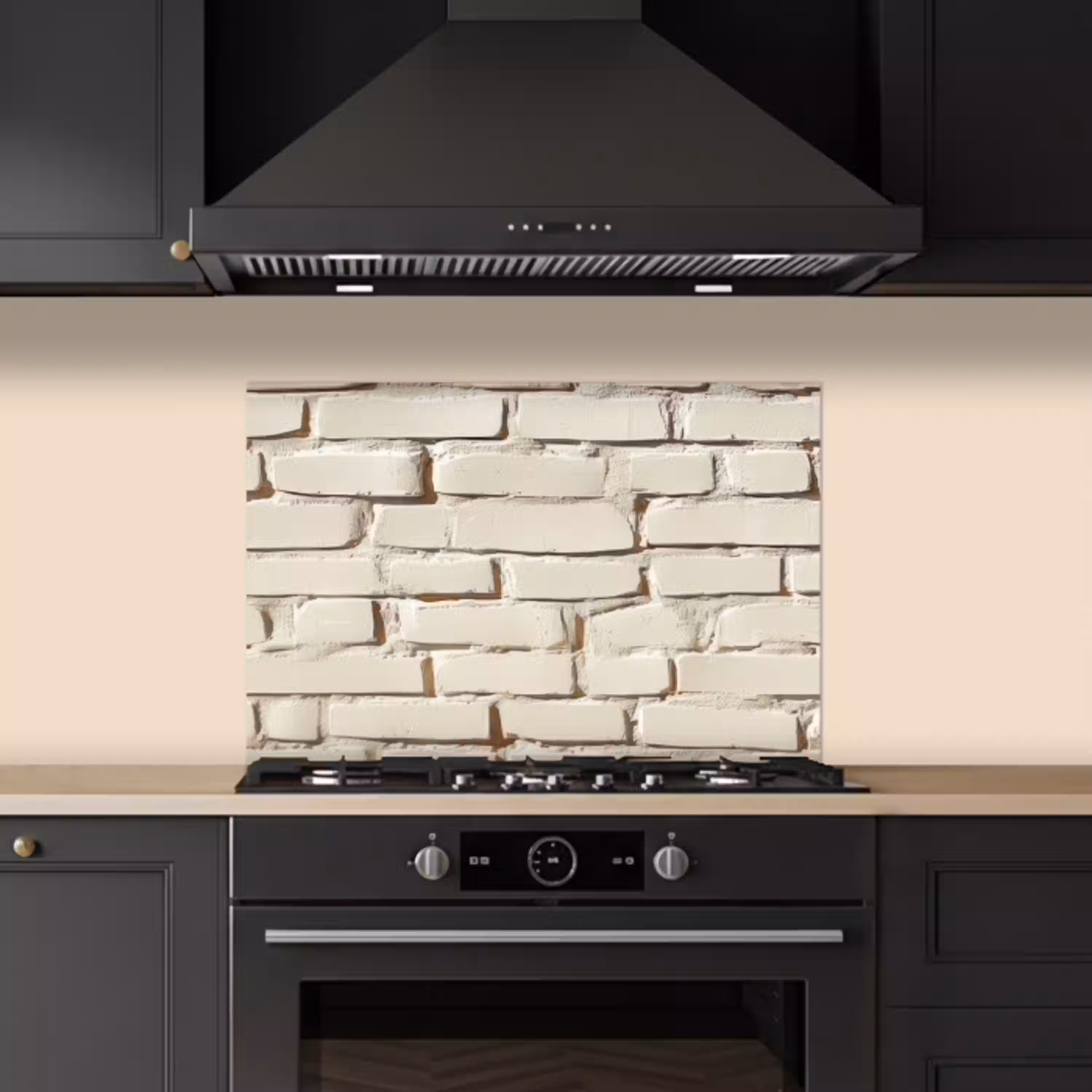 Bakstenen - Muur - Licht - Wit keuken achterwand spatscherm klein -sfeer1
