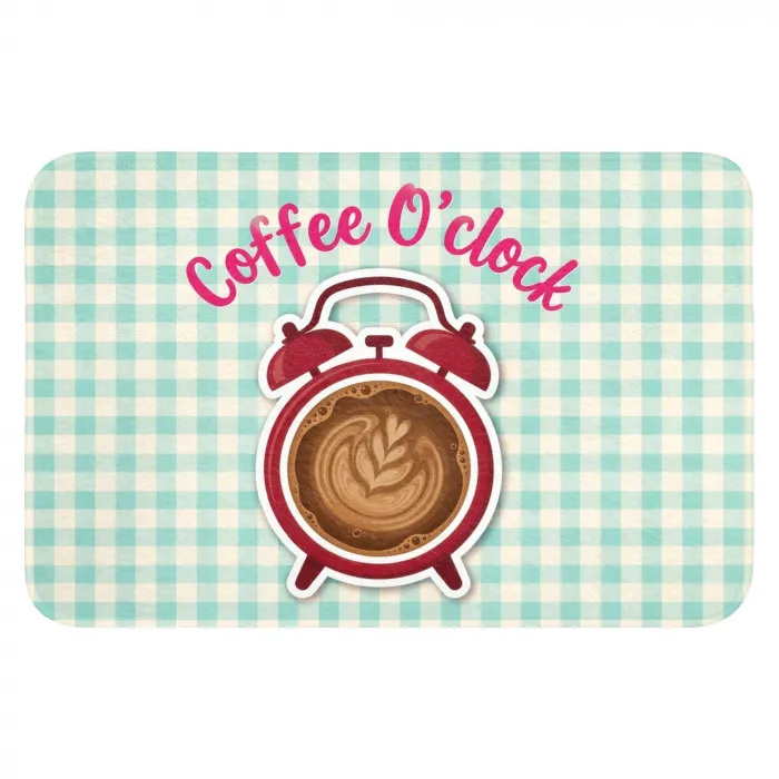 Koffie - Klok - Groen Badmat klein -3d