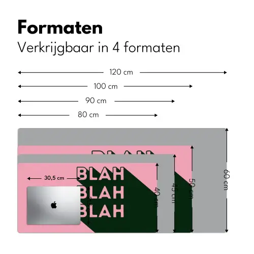Tekst - Grafisch - Groen - Schaduw Muismat XXL klein -sfeer5