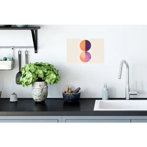 Abstract - Cirkels - Paars Muursticker klein -keuken