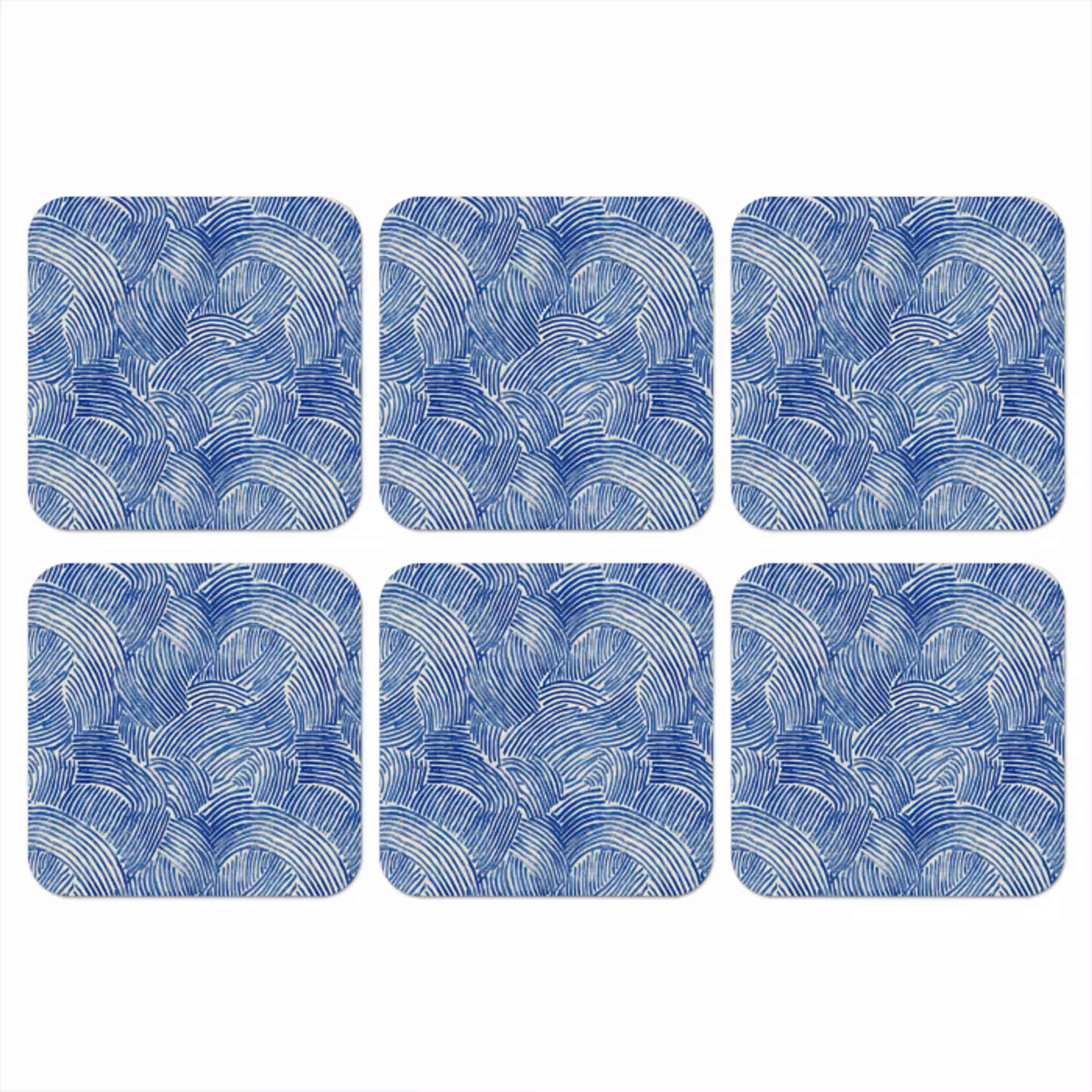 Modern - Abstract - Blauw onderzetter kurk middel 366 -3d