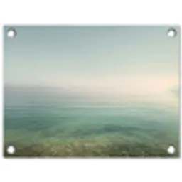 Zee - Horizon - Blauw - Mist tuinposter los doek klein -3d