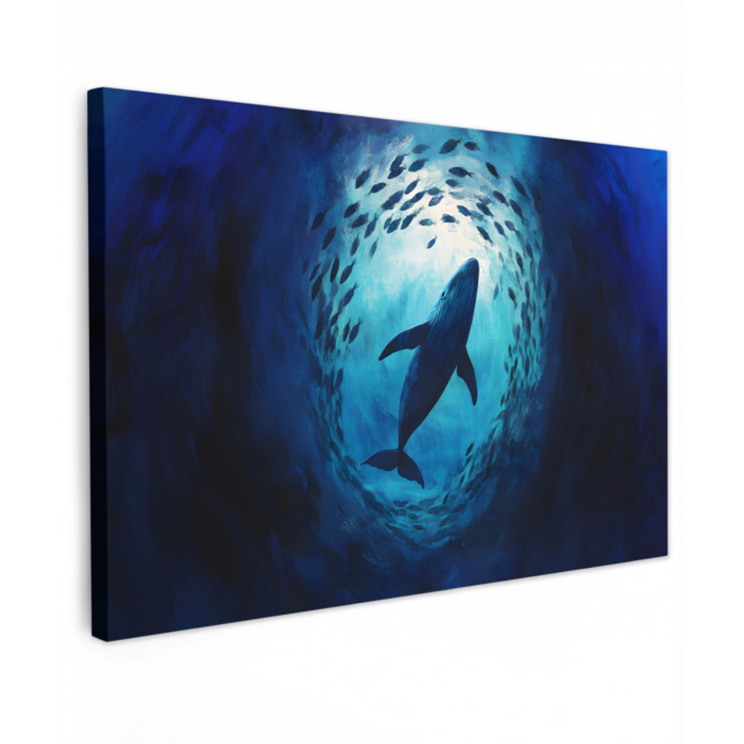 Walvis - Vissen - Donkerblauw canvas 2cm klein -z3d