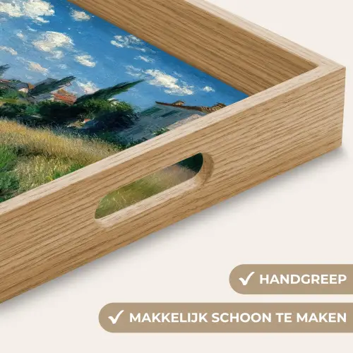 Zandpad - Huis - Bomen - Grasveld Dienblad Rechthoek middel -USP_HandgreepNL