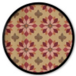 Bloemen - Retro - Groen Fotolijst rond zonder passe partout klein 856 -3d
