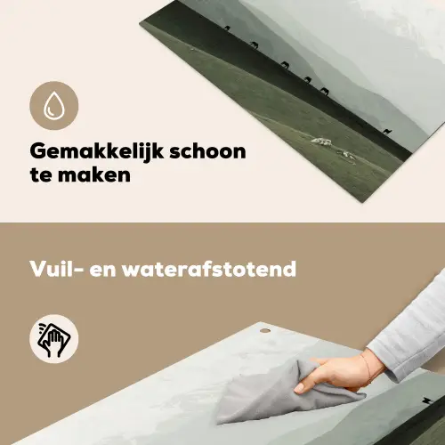 Grijs - Berg - Paarden Inductie beschemer met haakjes klein -ky-schoon-nl