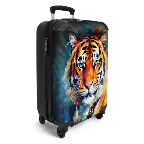 Portret van een tijger als olieverf kunst NBS - Handbagage koffer - Unisex middel -productfoto_3d