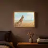 Vos - Gras - Wolken - Oranje Light Box met batterij (Wandlamp) middel -sfeer4