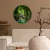 Jungle - Stenen - Water - Natuur - Planten Wandcirkel kunststof plaat 5mm dik klein -sfeer1