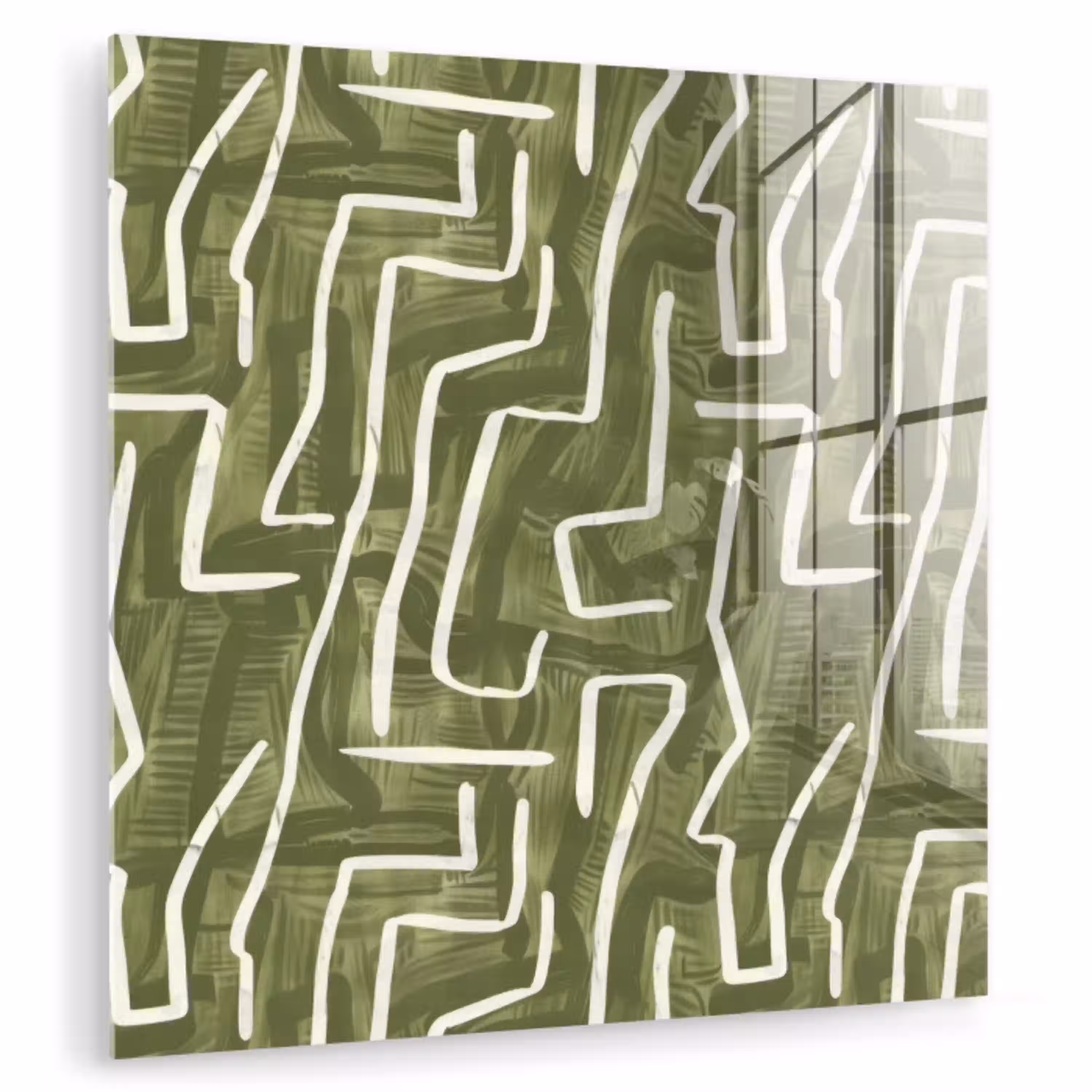 Groen - Abstract - Penseelstreken - Patroon plexiglas 5mm klein 11 -zzzproduct_nieuw