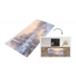 Rivier - Winter - Landschap - Sneeuw - Zonsopgang Keukenloper - keukenmat middel -3d