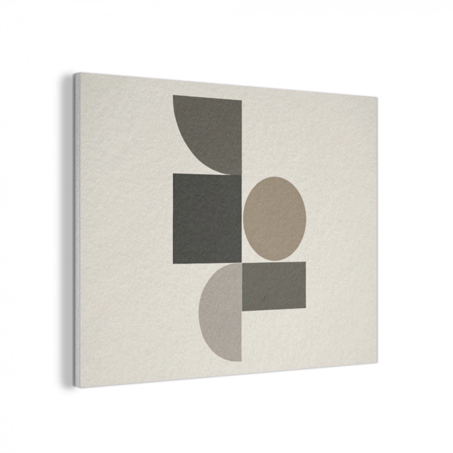 Aardetinten - Abstracte compositie - Eenvoudige vormen PET vilt klein -3d