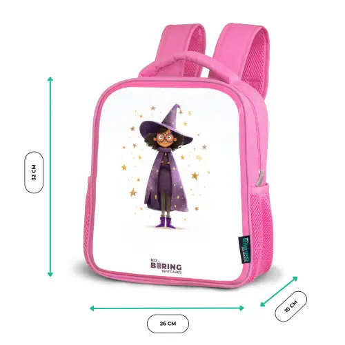 De paarse tovenaarsmantel Kinderrugzak - Roze middel -productfoto_formaten