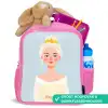 Prinses met een gouden kroon - Blauw Kinderrugzak - Roze middel -inhoud_NL