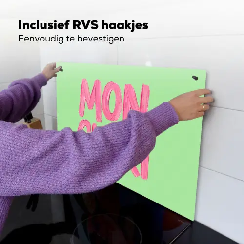 Mon cheri - Groen - Roze Inductie beschemer met haakjes klein -ky-ophangen-nl