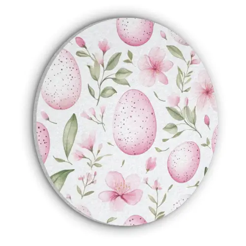 Patroon - Eieren - Roze - Pasen Akoestische PET Vilt - Rond klein -3d