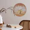 Abstract - Boom - Wit - Bladeren Akoestische PET Vilt - Rond klein -sfeer3