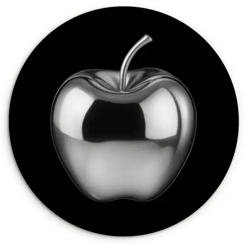 Appel - Metallic - Symmetrisch Wandcirkel kunststof plaat 5mm dik klein -3d